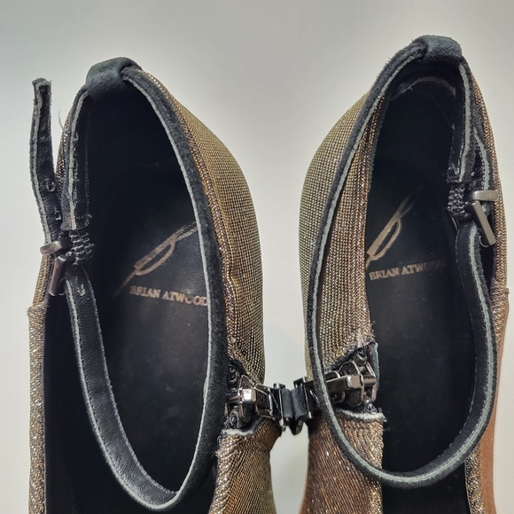 B Brian Atwood Fruitera ankle booties sparkly fabric ankle strap size 6.5 - Picture 8 of 12